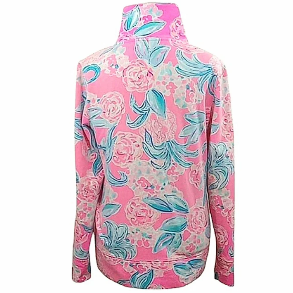 Lilly Pulitzer Leona Zip Up Jacket in Prosecco Pin Pinking Positive UPF 50 Small - Picture 7 of 11